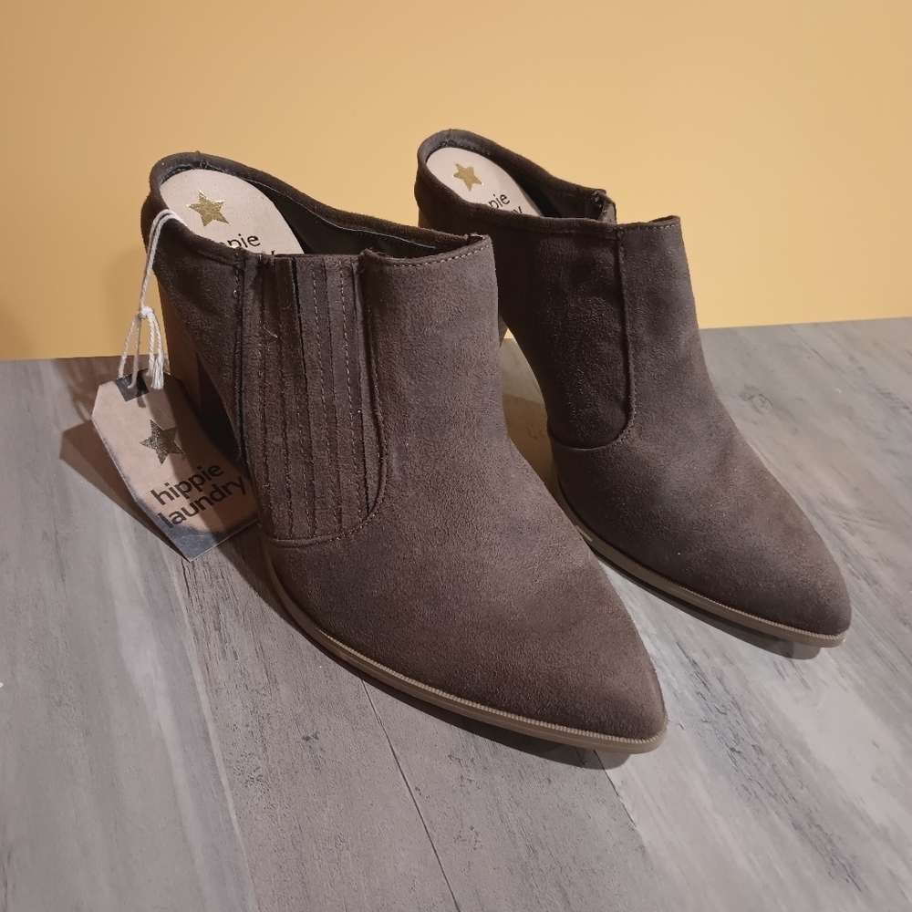 Hippie Laundry NWT Maxi Brown Pointed Toe Ankle Boots Size 10 M